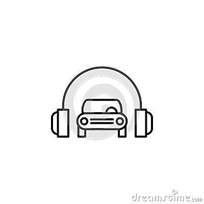 Car, headphones outline icon. Can be used for web, logo, mobile app, UI, UX Vector Illustration