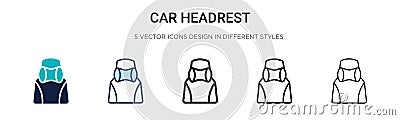 Car headrest icon in filled, thin line, outline and stroke style. Vector illustration of two colored and black car headrest vector Vector Illustration