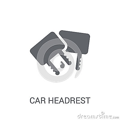 car headrest icon. Trendy car headrest logo concept on white background from car parts collection Vector Illustration