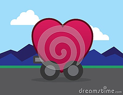 Car Heart Vector Illustration