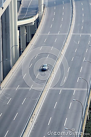 A car on highway Stock Photo