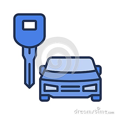 Car Hire vector Rent a Vehicle concept blue icon Vector Illustration