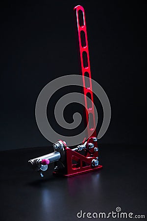 Car hydraulic handbrake red custom made Stock Photo