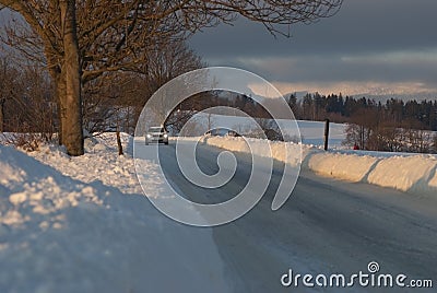 Car on ice in the winter Editorial Stock Photo