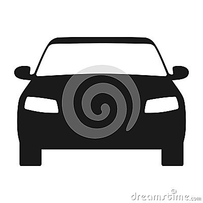 Car icon. Automobile symbol front view. Flat style Vector Illustration