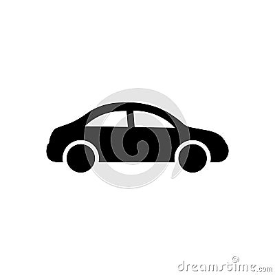 Car icon. Black car sign. Transportation icon Vector Illustration