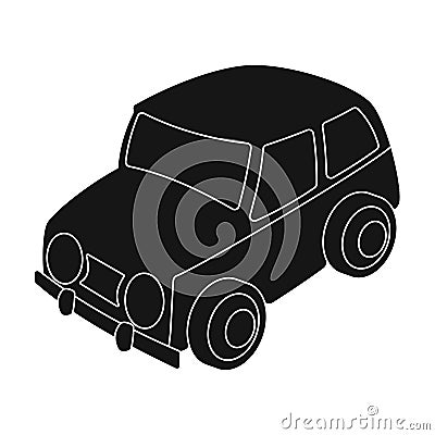 Car icon in black style isolated on white background. Parking zone symbol stock vector illustration. Vector Illustration