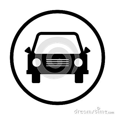 Black car icon. Vector illustration Cartoon Illustration