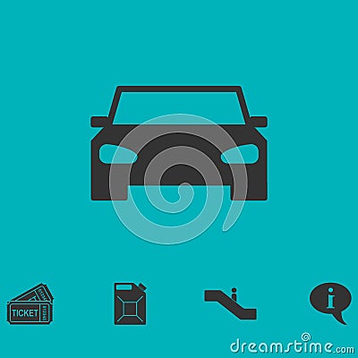 Car icon flat Vector Illustration
