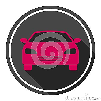 Car icon with long shadow Stock Photo