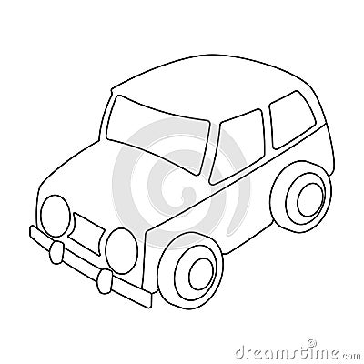 Car icon in outline style isolated on white background. Parking zone symbol stock vector illustration. Vector Illustration