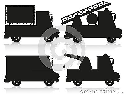 Car Icon Set Black Silhouette Vector Illustration Stock Photo - Image