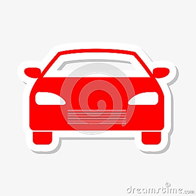 Car icon sticker Vector Illustration