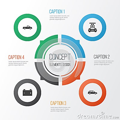 Car Icons Set. Collection Of Accumulator, Transport Cleaning, Hatchback And Other Elements. Also Includes Symbols Such Vector Illustration