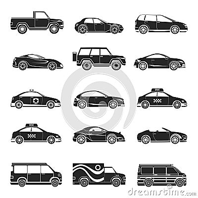 Car icons set Vector Illustration