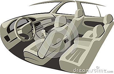 Car indoor Vector Illustration