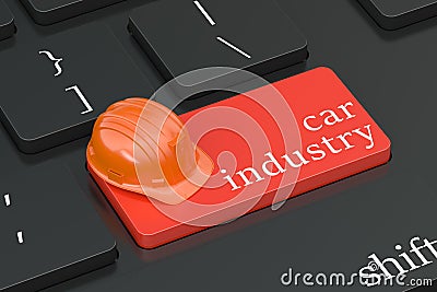 Car Industry concept on keyboard button Stock Photo