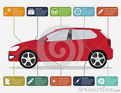 Car infographic Vector Illustration