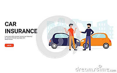 Car insurance, accident concept Vector Illustration