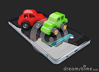 Car Insurance and Accident Risk, 3d Illustration isolated black Stock Photo