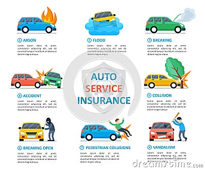 Car insurance auto service Vector Illustration