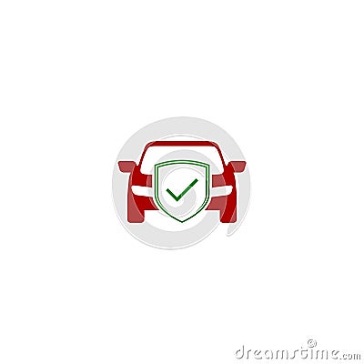 Car insurance, Car shield icon isolated on white background Vector Illustration