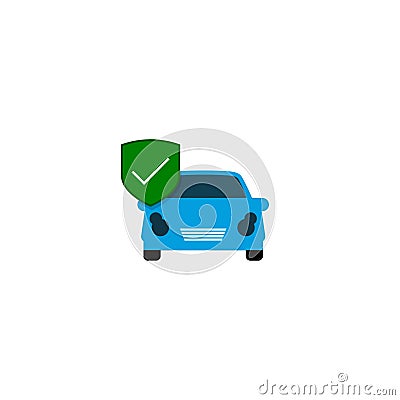 Car insurance, Car shield icon isolated on white background Vector Illustration