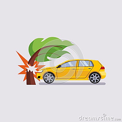 Car Insurance and Crash Risk Vector Illustration Vector Illustration