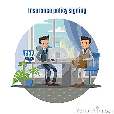 Car Insurance Service Concept Vector Illustration