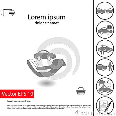 Car insurance sign icon Vector Illustration