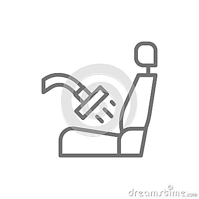 Car interior cleaning line icon. Isolated on white background Vector Illustration