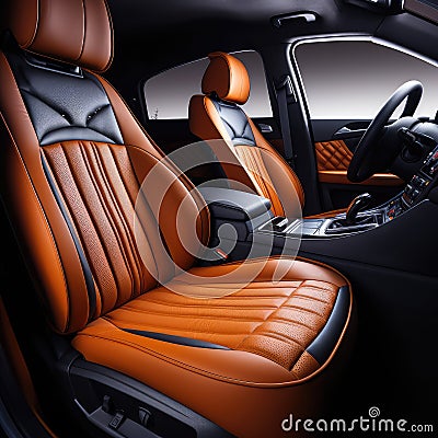 car interior with cushion seats. Rear seats of a luxury car Stock Photo