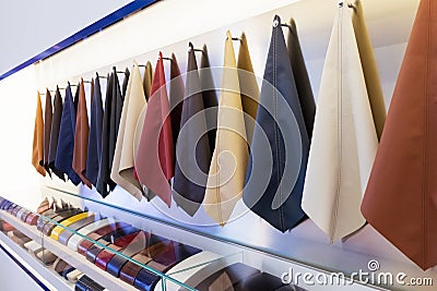 Car interior leather samples Stock Photo