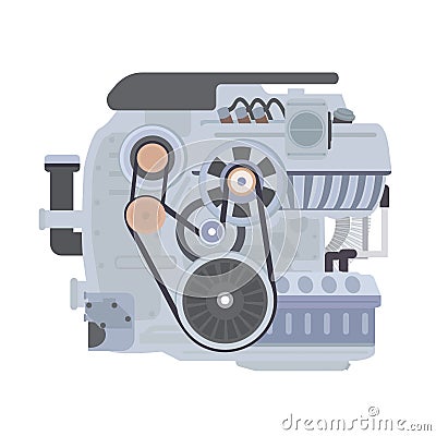 Car internal combustion engine Cartoon Illustration