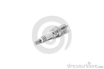 Car Iridium spark plugs in white background for texture of Technician and service concept Stock Photo