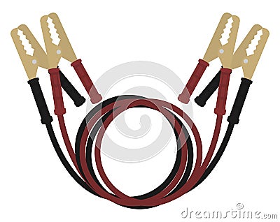 Car jumper power cables Vector Illustration