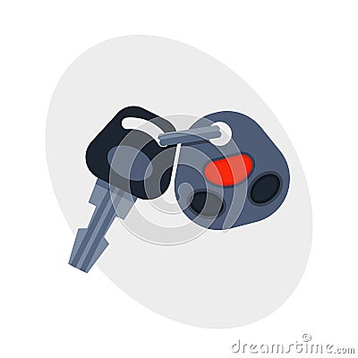 Car key with remote control automobile security lock and alarm transportation new unlock object car wireless technology Vector Illustration