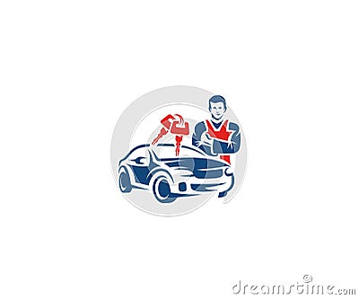 Car key service logo template. Auto key locksmith vector design Vector Illustration