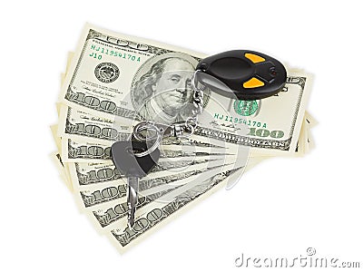 Car keys and money Stock Photo