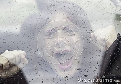 Car kidnapped woman Stock Photo