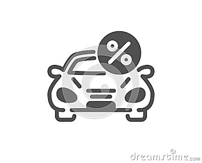 Car leasing percent icon. Transport loan sign. Vector Vector Illustration