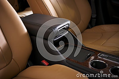 Car Leather Seats Stock Photo