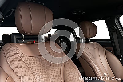 Car leather seats. Stock Photo