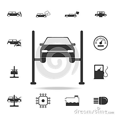 car on a lift icon. Detailed set of car repear icons. Premium quality graphic design icon. One of the collection icons for website Stock Photo
