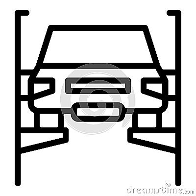 Car lifted icon, outline style Vector Illustration