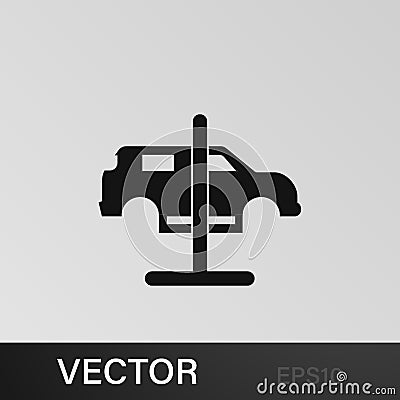 Car lifted illustration icon on gray background Stock Photo