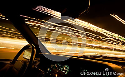 Car light trails 1 - driver Stock Photo