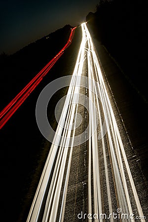 Car lights trails Stock Photo