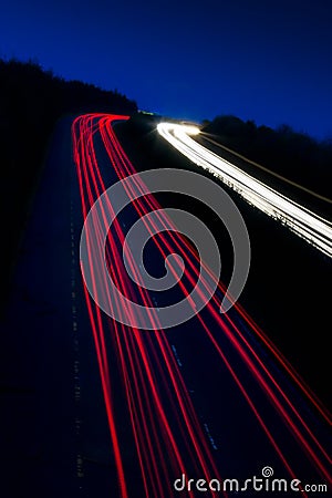 Car lights trails Stock Photo