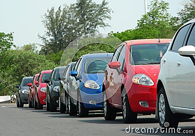 Car Line Stock Photo